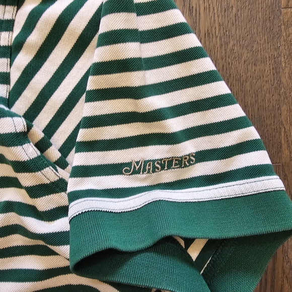 MASTERS COLLECTION Men's L Green/White Striped Polo Shirt Cotton Golf Hong Kong - Picture 4 of 6